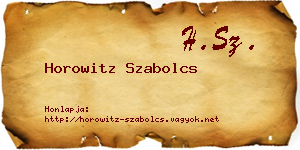 Horowitz Szabolcs névjegykártya