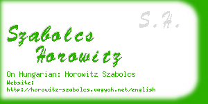 szabolcs horowitz business card